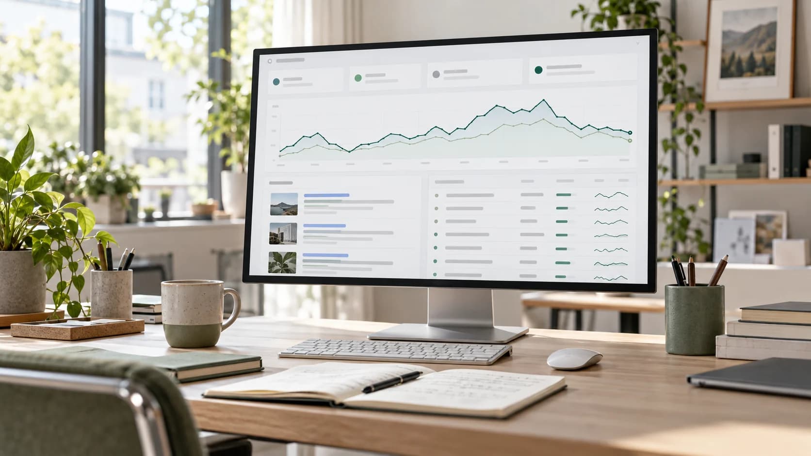 Illustratives Motiv einer Suchdaten-Auswertung auf einem Monitor